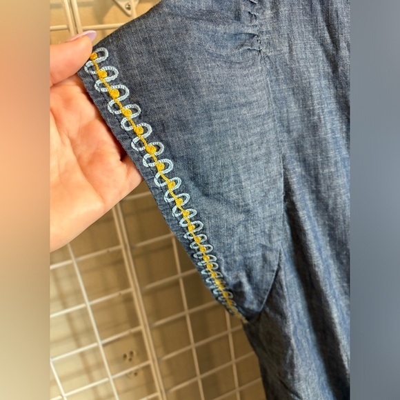 Women’s eShakti Wool Embellished Cotton Chambray Tier Dress Size 20W - Picture 8 of 12